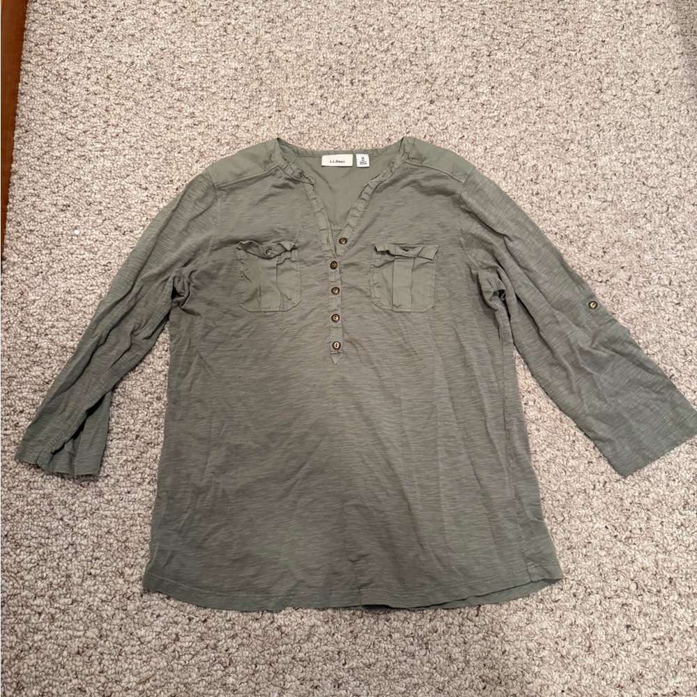 L.L. Bean Women’s 3/4 Sleeve Olive Shirt